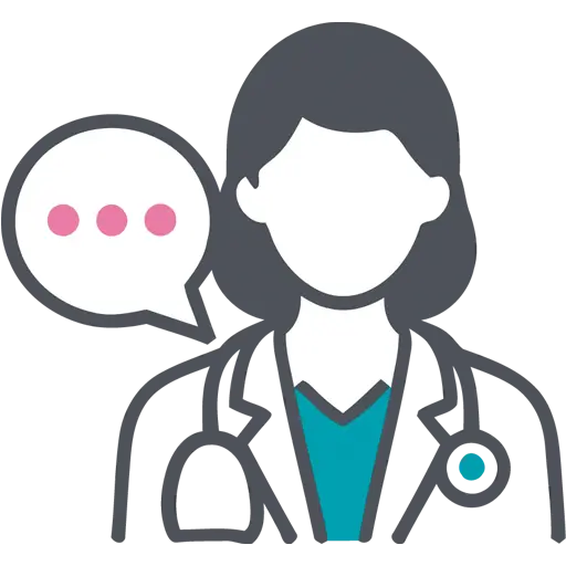 Entrevista médica en clínica de fertilidad
